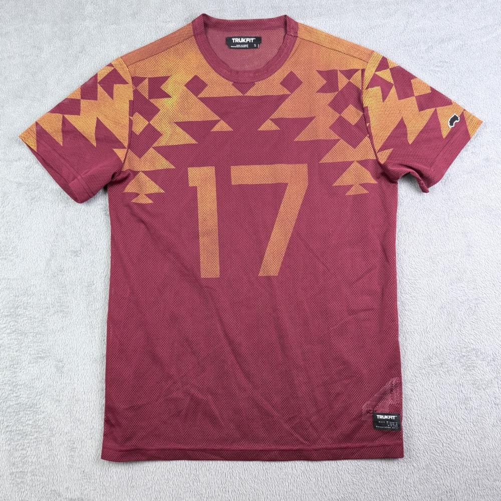 Trukfit Mens Burgundy Aztec Mesh Jersey Shirt Size Small Maroon 17 Streetwear